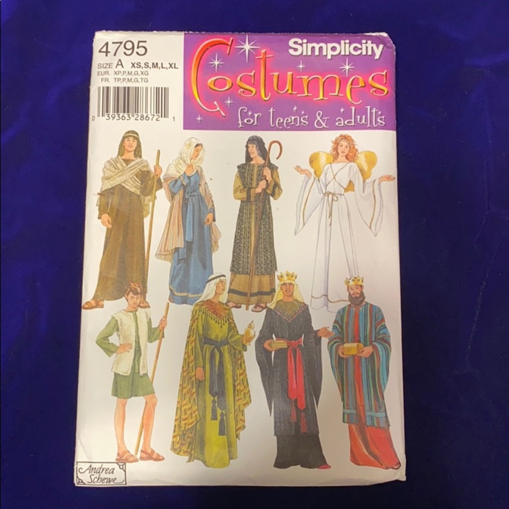Simplicity Nativity Costumes Patterns teen/adult